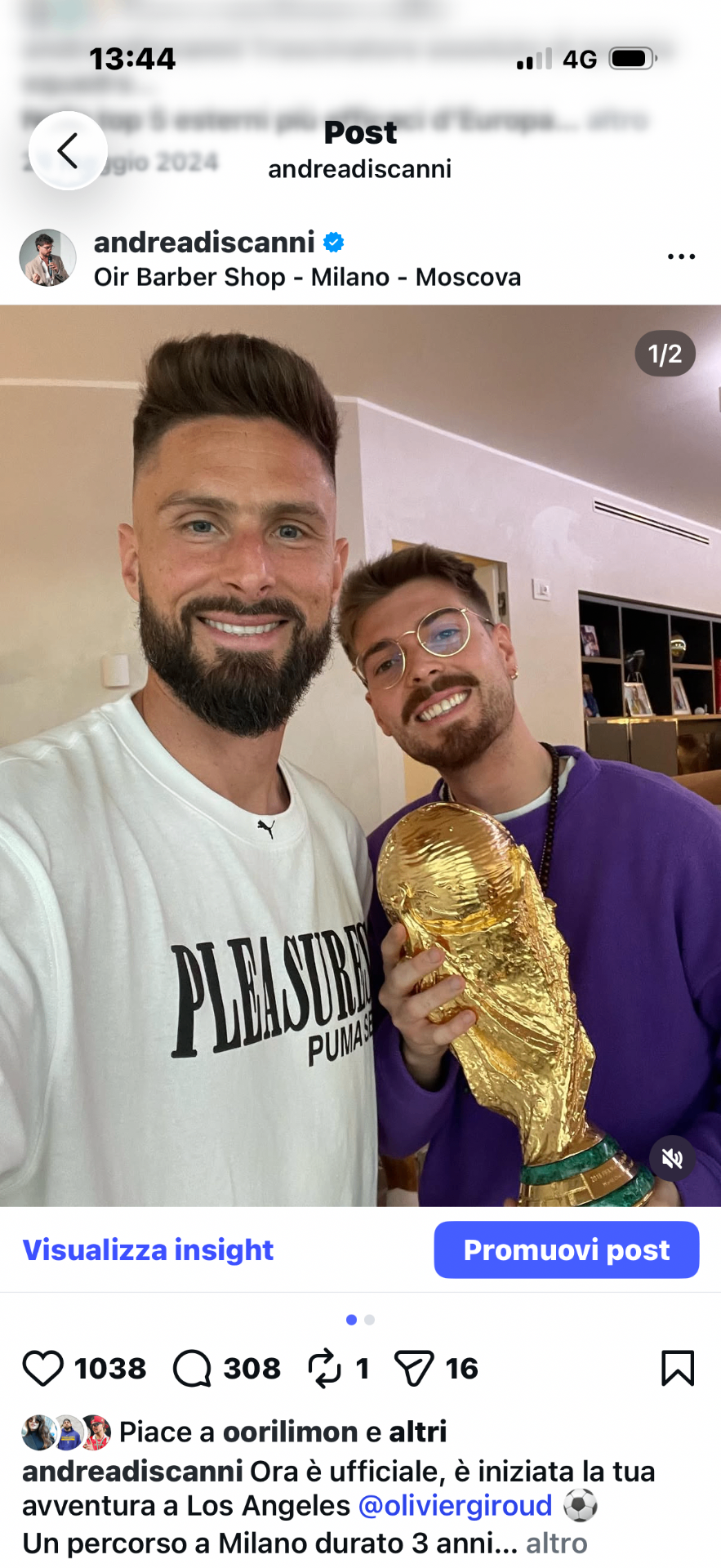 Olivier Giroud — taglio firmato Andrea Discanni